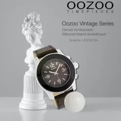 Oozoo Unisex Armbanduhr Vintage Series Analog Silikon dunkelbraun UOC5016A