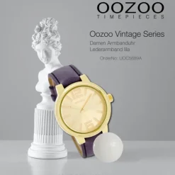 Oozoo Unisex Armbanduhr Vintage Series Analog Leder lila UOC5689A
