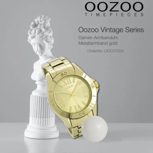 Oozoo Unisex Armbanduhr Vintage Series Analog Metall gold UOC5702A