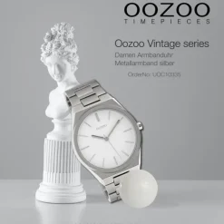 Oozoo Unisex Armbanduhr Vintage Series Analog Metall silber UOC10335