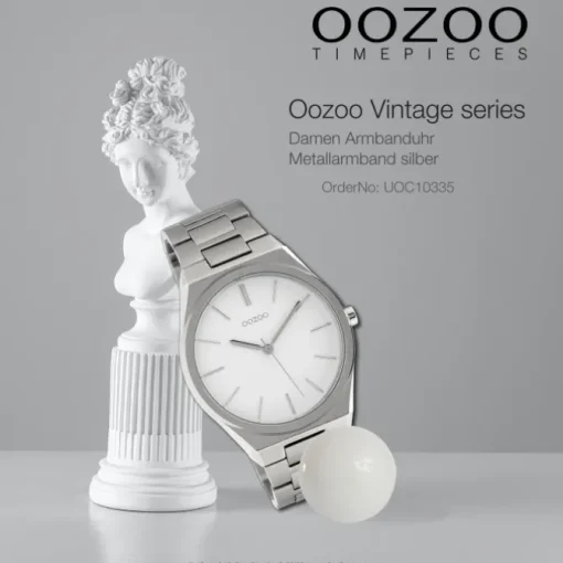 Oozoo Unisex Armbanduhr Vintage Series Analog Metall silber UOC10335