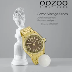 Oozoo Unisex Armbanduhr Vintage Series Analog Metall gold UOC5728A