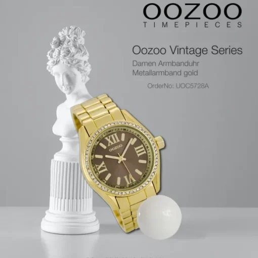 Oozoo Unisex Armbanduhr Vintage Series Analog Metall gold UOC5728A