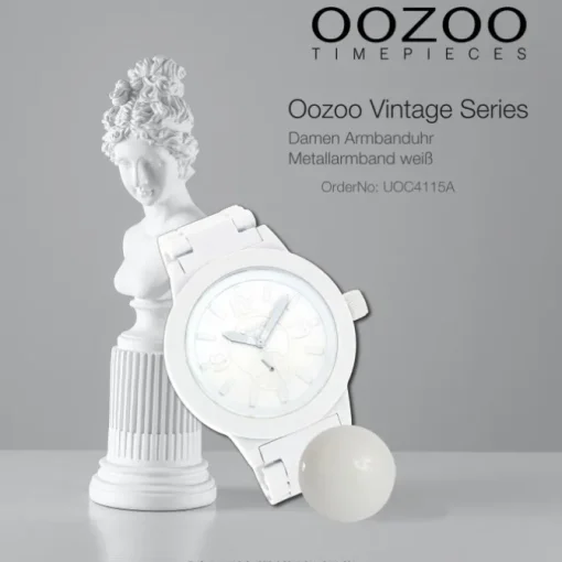 Oozoo Unisex Armbanduhr Vintage Series Analog Kunststoff weiß UOC4115A