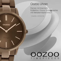 Oozoo Unisex Armbanduhr Vintage Series Analog Metall braun UOC20109