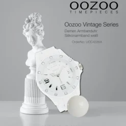 Oozoo Unisex Armbanduhr Vintage Series Analog Silikon weiß UOC4336A