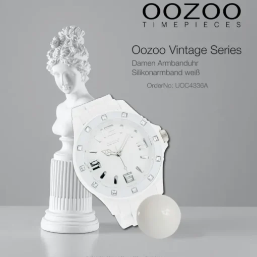 Oozoo Unisex Armbanduhr Vintage Series Analog Silikon weiß UOC4336A