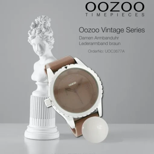 Oozoo Unisex Armbanduhr Vintage Series Analog Leder braun UOC3677A
