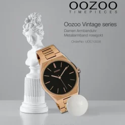 Oozoo Unisex Armbanduhr Vintage Series Analog Metall rosegold UOC10338