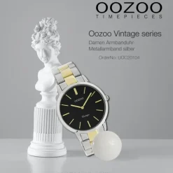 Oozoo Unisex Armbanduhr Vintage Series Analog Metall silber gold UOC20104