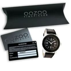 Oozoo Unisex Armbanduhr Vintage Series Analog Leder schwarz UOC4569A