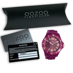 Oozoo Unisex Armbanduhr Vintage Series Analog Silikon aubergine lila UOC5025A