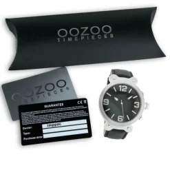Oozoo Unisex Armbanduhr Vintage Series Analog Leder schwarz UOC4158A