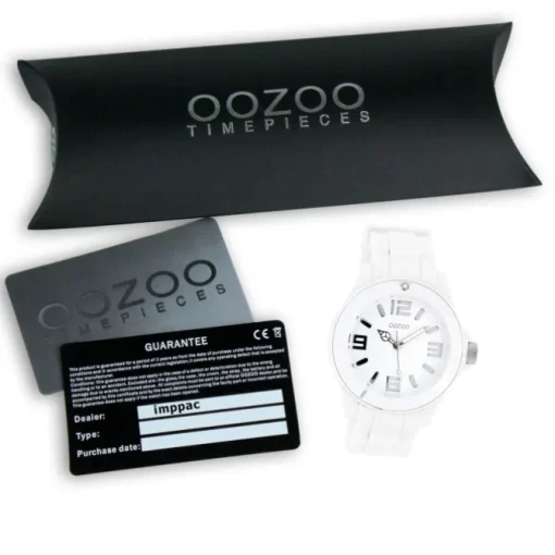 Oozoo Unisex Armbanduhr Vintage Series Analog Silikon weiß UOC4172A