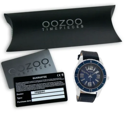 Oozoo Unisex Armbanduhr Vintage Series Analog Leder dunkelblau UOC4272A