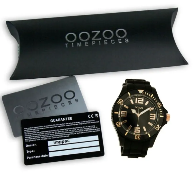 Oozoo Unisex Armbanduhr Vintage Series Analog Silikon schwarz UOC4278A