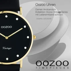 Oozoo Unisex Armbanduhr Vintage Series C20248 Analog Leder schwarz UOC20248