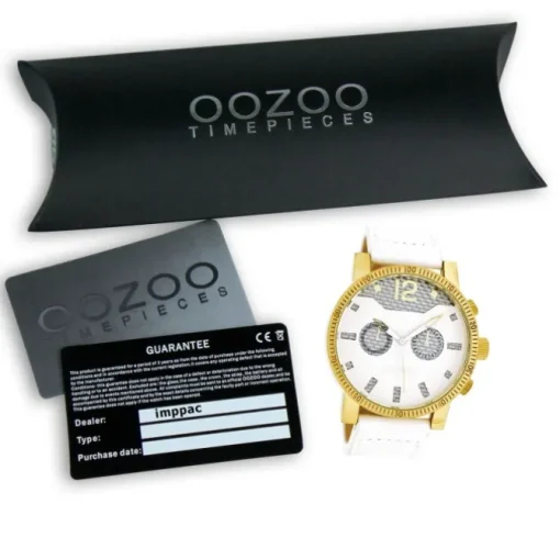 Oozoo Unisex Armbanduhr Vintage Series Analog Leder weiß UOC4796A