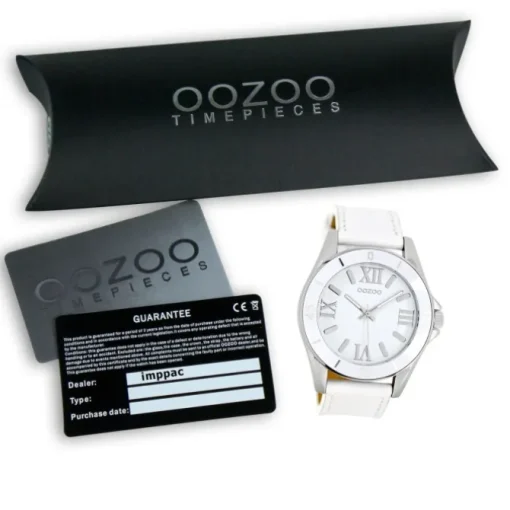 Oozoo Unisex Armbanduhr Vintage Series Analog Leder weiß UOC5735A