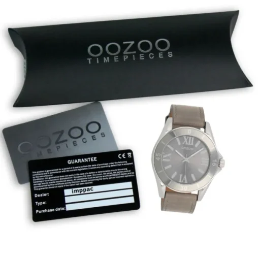 Oozoo Unisex Armbanduhr Vintage Series Analog Leder taupe hellbraun UOC5737A