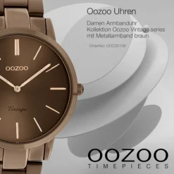 Oozoo Unisex Armbanduhr Vintage Series Analog Metall braun UOC20106