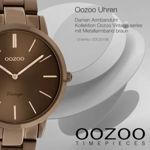 Oozoo Unisex Armbanduhr Vintage Series Analog Metall braun UOC20106