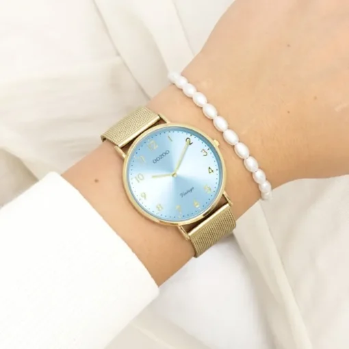 Oozoo Unisex Armbanduhr Vintage Series Analog Metall gold UOC20343