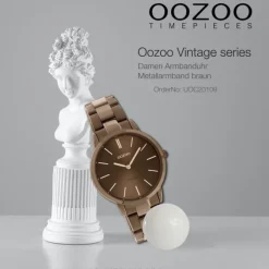 Oozoo Unisex Armbanduhr Vintage Series Analog Metall braun UOC20109