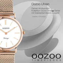 Oozoo Unisex Armbanduhr Vintage Series C20233 Analog Edelstahl roségold UOC20233
