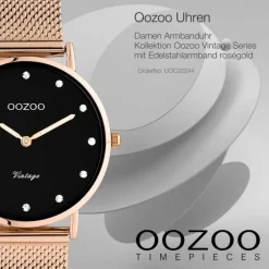 Oozoo Unisex Armbanduhr Vintage Series C20244 Analog Edelstahl roségold UOC20244