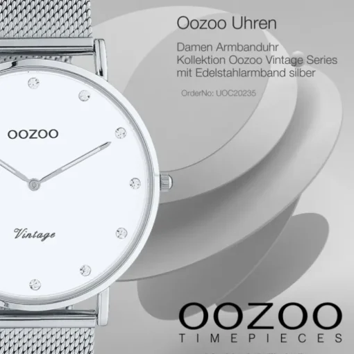 Oozoo Unisex Armbanduhr Vintage Series C20235 Analog Edelstahl silber UOC20235