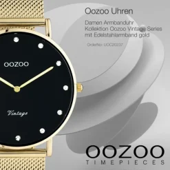 Oozoo Unisex Armbanduhr Vintage Series C20237 Analog Edelstahl gold UOC20237