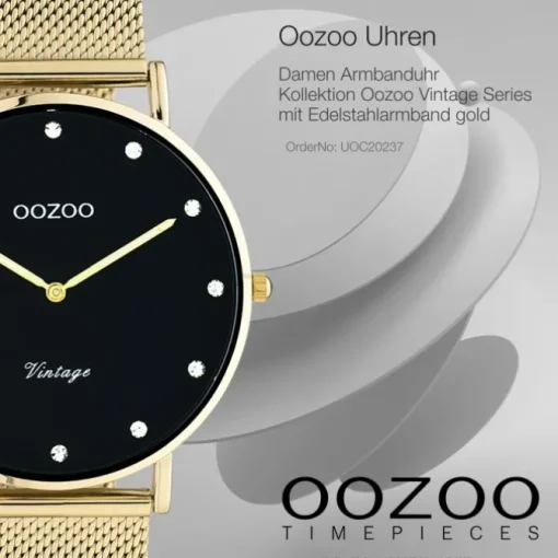 Oozoo Unisex Armbanduhr Vintage Series C20237 Analog Edelstahl gold UOC20237