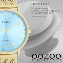 Oozoo Unisex Armbanduhr Vintage Series Analog Metall gold UOC20343
