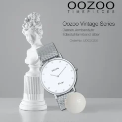Oozoo Unisex Armbanduhr Vintage Series C20235 Analog Edelstahl silber UOC20235