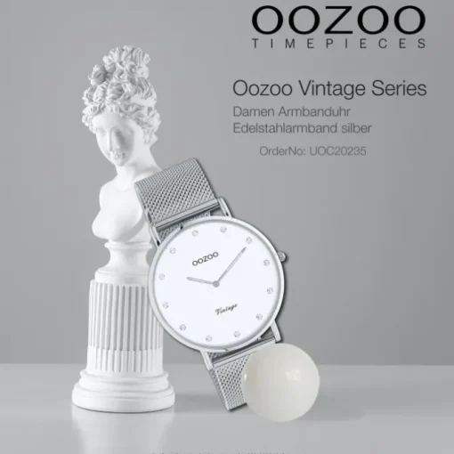 Oozoo Unisex Armbanduhr Vintage Series C20235 Analog Edelstahl silber UOC20235