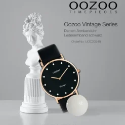 Oozoo Unisex Armbanduhr Vintage Series C20249 Analog Leder schwarz UOC20249