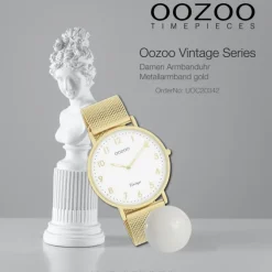Oozoo Unisex Armbanduhr Vintage Series Analog Metall gold UOC20342