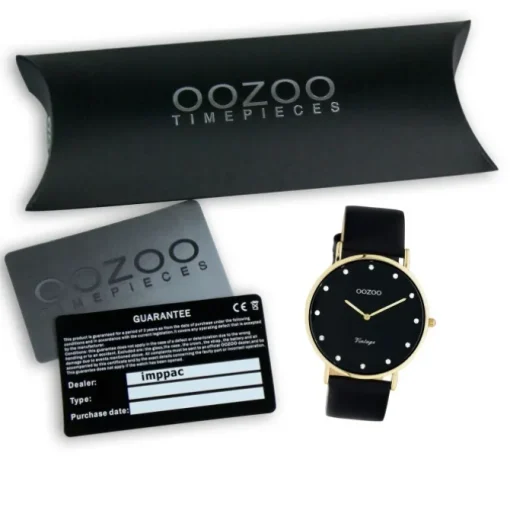 Oozoo Unisex Armbanduhr Vintage Series C20248 Analog Leder schwarz UOC20248