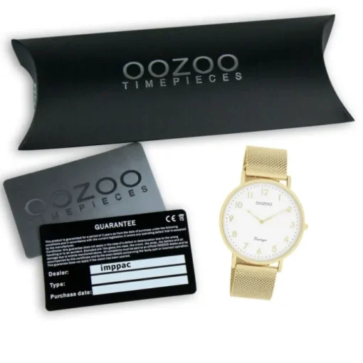 Oozoo Unisex Armbanduhr Vintage Series Analog Metall gold UOC20342