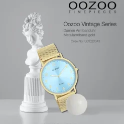 Oozoo Unisex Armbanduhr Vintage Series Analog Metall gold UOC20343