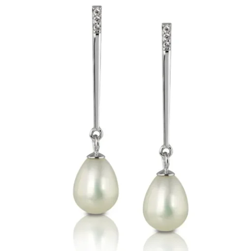 PartyPearl Schmuck Set Perlenohrstecker mit Verpackung Damen 925 Silber PPO012W8