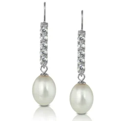 PartyPearl Schmuck Set Perlenohrhänger mit Verpackung Damen 925 Silber PPO010W8