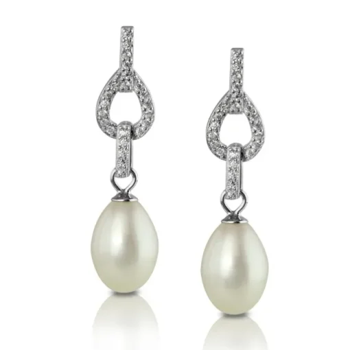 PartyPearl Schmuck Set Perlenohrstecker mit Verpackung Damen 925 Silber PPO014W8