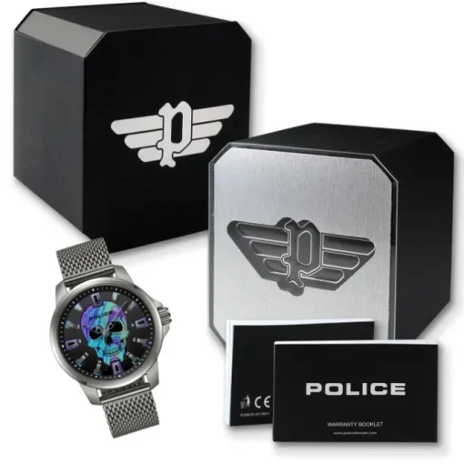 Police Herrenuhr Edelstahl grau Police Mensor Armbanduhr UPOG0022202