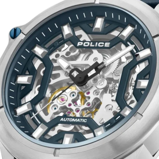 Police Herrenuhr Leder blau Police Luang Armbanduhr UPOE1601803