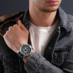 Police Herrenuhr Leder blau Police Luang Armbanduhr UPOE1601803