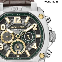 Police Herrenuhr Leder braun Police Norwood Armbanduhr UPOF0021902