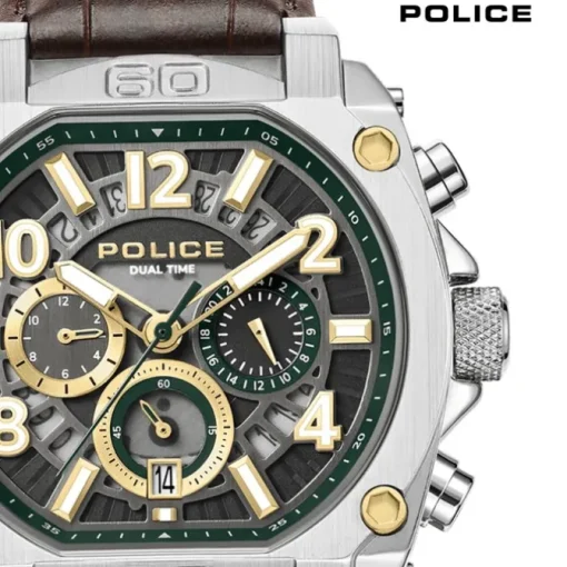 Police Herrenuhr Leder braun Police Norwood Armbanduhr UPOF0021902