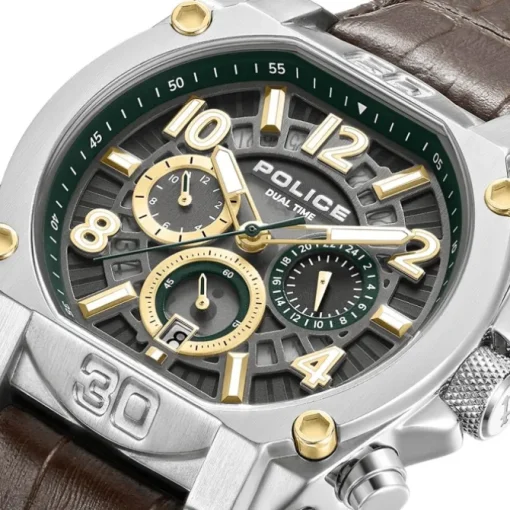 Police Herrenuhr Leder braun Police Norwood Armbanduhr UPOF0021902